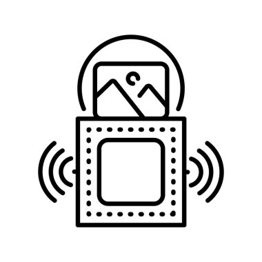 Dijital ve yazdırma projeleri için fotoelektrik sensör siyah çizgi simgesi. Uygulamalar ve web siteleri için en az temiz simgeler. UI UX ve markalaşma için modern basit simgeler