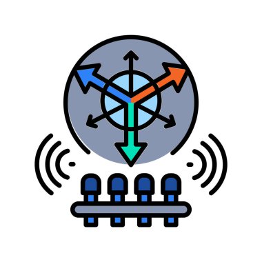 Dijital ve yazdırma projeleri için ivmeölçer renk çizgisi simgesi. Uygulamalar ve web siteleri için en az temiz simgeler. UI UX ve markalaşma için modern basit simgeler
