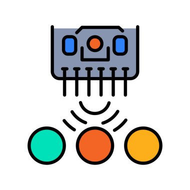 Dijital ve yazdırma projeleri için renk sensörü renk düz simgesi. Uygulamalar ve web siteleri için en az temiz simgeler. UI UX ve markalaşma için modern basit simgeler