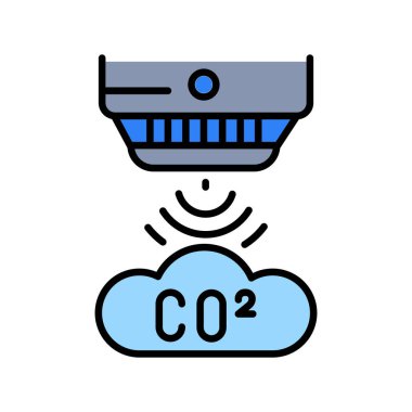 Dijital ve yazdırma projeleri için gaz sensörü renk çizgisi simgesi. Uygulamalar ve web siteleri için en az temiz simgeler. UI UX ve markalaşma için modern basit simgeler