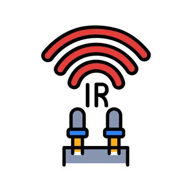 Dijital ve yazdırma projeleri için kızılötesi sensör renk çizgisi simgesi. Uygulamalar ve web siteleri için en az temiz simgeler. UI UX ve markalaşma için modern basit simgeler