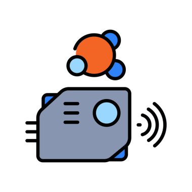Dijital ve yazdırma projeleri için parçacık sensör renk çizgisi simgesi. Uygulamalar ve web siteleri için en az temiz simgeler. UI UX ve markalaşma için modern basit simgeler