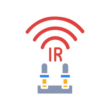 Dijital ve yazdırma projeleri için kızılötesi sensör renk düz simgesi. Uygulamalar ve web siteleri için en az temiz simgeler. UI UX ve markalaşma için modern basit simgeler