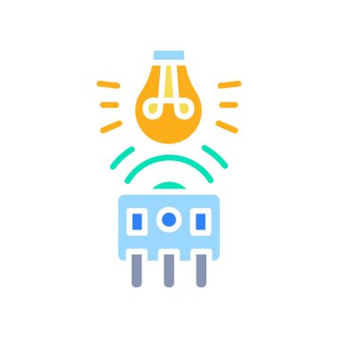 Dijital ve yazdırma projeleri için ışık sensörü renk simgesi. Uygulamalar ve web siteleri için en az temiz simgeler. UI UX ve markalaşma için modern basit simgeler