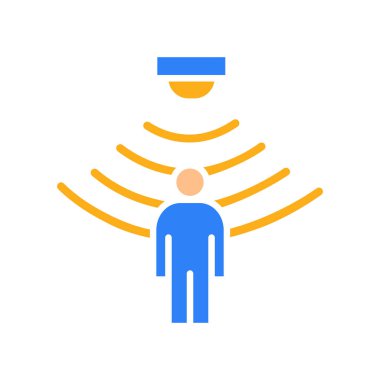 Dijital ve yazdırma projeleri için hareket sensörü renk düz simgesi. Uygulamalar ve web siteleri için en az temiz simgeler. UI UX ve markalaşma için modern basit simgeler