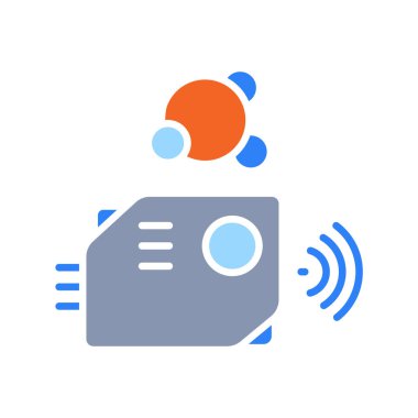 Dijital ve yazdırma projeleri için parçacık sensörü renk düz simgesi. Uygulamalar ve web siteleri için en az temiz simgeler. UI UX ve markalaşma için modern basit simgeler