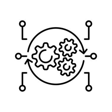 Dijital ve yazdırma projeleri için otomatik test siyah çizgi simgesi. Uygulamalar ve web siteleri için en az temiz simgeler. UI UX ve markalaşma için modern basit simgeler