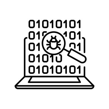 Dijital ve yazdırma projeleri için hata algılama siyah çizgi simgesi. Uygulamalar ve web siteleri için en az temiz simgeler. UI UX ve markalaşma için modern basit simgeler