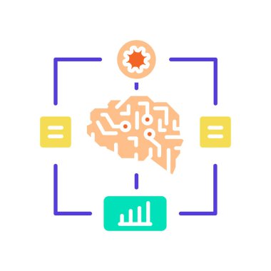 Dijital ve yazdırma projeleri için algoritma renk optimizasyonu düz simgesi. Uygulamalar ve web siteleri için en az temiz simgeler. UI UX ve markalaşma için modern basit simgeler