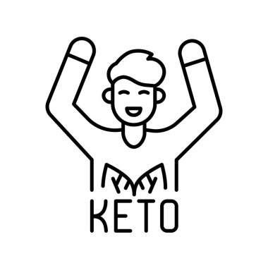 Dijital ve yazdırma projeleri için keto diyet siyah çizgi simgesi. Uygulamalar ve web siteleri için en az temiz simgeler. UI UX ve markalaşma için modern basit simgeler