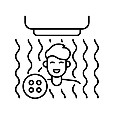 Dijital ve baskı projeleri için kırmızı ışık terapisi siyah çizgi simgesi. Uygulamalar ve web siteleri için en az temiz simgeler. UI UX ve markalaşma için modern basit simgeler