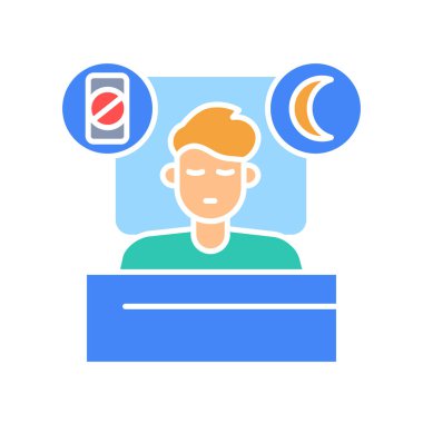 Dijital ve yazdırma projeleri için uyku optimizasyonu renk simgesi. Uygulamalar ve web siteleri için en az temiz simgeler. UI UX ve markalaşma için modern basit simgeler