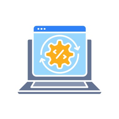 Dijital ve yazdırma projeleri için kod optimizasyonu renk düz simgesi. Uygulamalar ve web siteleri için en az temiz simgeler. UI UX ve markalaşma için modern basit simgeler