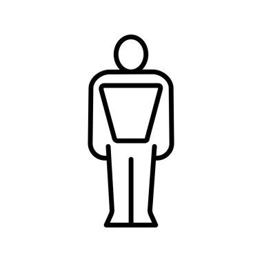 Dijital ve yazdırma projeleri için trapezoidman vücut tipi siyah çizgi simgesi. Uygulamalar ve web siteleri için en az temiz simgeler. UI UX ve markalaşma için modern basit simgeler