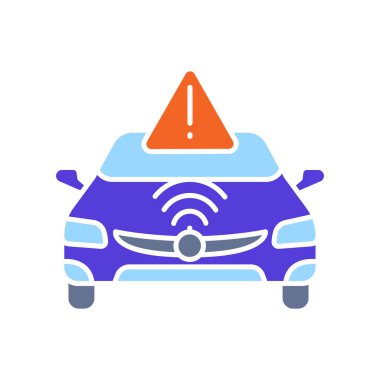 Dijital ve yazdırma projeleri için yol tehlike algılama renk düz simgesi. Uygulamalar ve web siteleri için en az temiz simgeler. UI UX ve markalaşma için modern basit simgeler