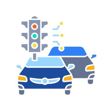Dijital ve yazdırma projeleri için otomatik trafik kontrol renk düz simgesi. Uygulamalar ve web siteleri için en az temiz simgeler. UI UX ve markalaşma için modern basit simgeler