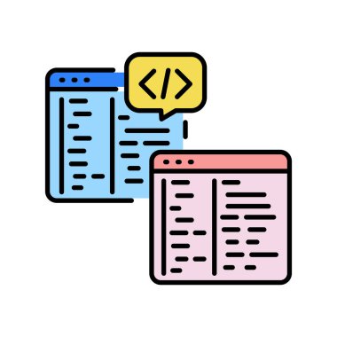 Dijital ve yazdırma projeleri için renk düz simgesini yeniden çarpanlarına ayırma işlemi. Uygulamalar ve web siteleri için en az temiz simgeler. UI UX ve markalaşma için modern basit simgeler