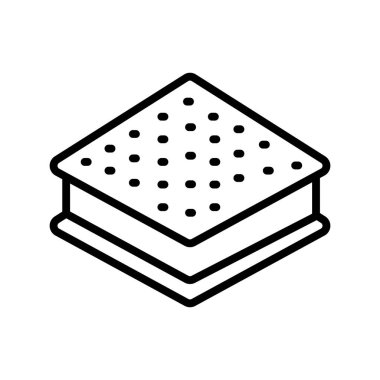 Dijital ve baskı projeleri için dondurmalı sandviç siyah çizgi ikonu. Uygulamalar ve web siteleri için en az temiz simgeler. UI UX ve markalaşma için modern basit simgeler