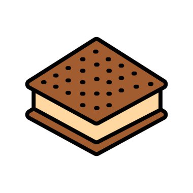 Dijital ve yazdırma projeleri için dondurma sandviçi renk ikonu. Uygulamalar ve web siteleri için en az temiz simgeler. UI UX ve markalaşma için modern basit simgeler