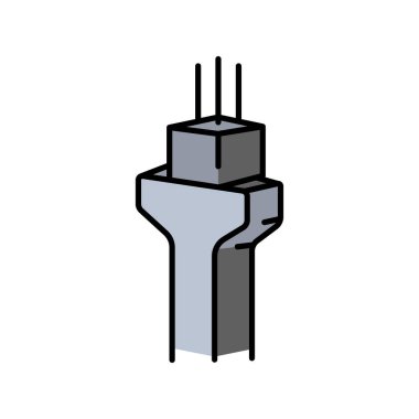 Uygulamalar ve web siteleri için sütun rengi simgesi. İnşaat elementleri. UI UX ve markalaşma için modern basit simgeler