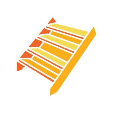 Uygulamalar ve web siteleri için merdiven rengi simgesi. İnşaat elementleri. UI UX ve markalaşma için modern basit simgeler