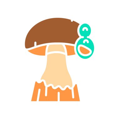 Dijital ve yazdırma projeleri için mantar sporları renkli düz simge. Uygulamalar ve web siteleri için en az temiz simgeler. UI UX ve markalaşma için modern basit simgeler