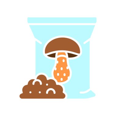 Dijital ve yazdırma projeleri için mantar substrat renk düz simgesi. Uygulamalar ve web siteleri için en az temiz simgeler. UI UX ve markalaşma için modern basit simgeler