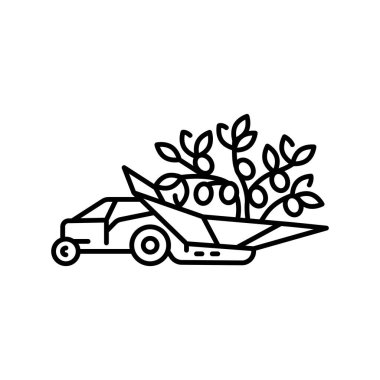 Olive siyah çizgi ikonu topluyor. Vektör izole eleman. Düzenlenebilir vuruş.