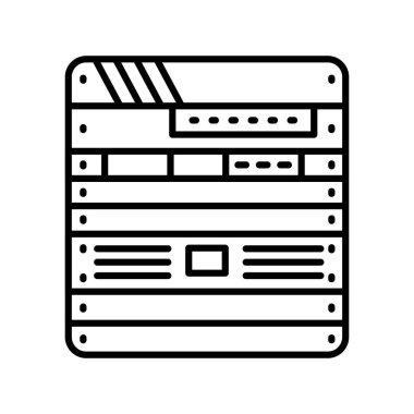 Ev laboratuarı siyah çizgi ikonu. Vektör izole eleman. Düzenlenebilir vuruş