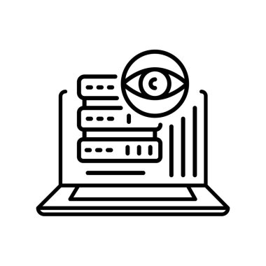 Siyah çizgi simgesini izle. Vektör izole eleman. Düzenlenebilir vuruş