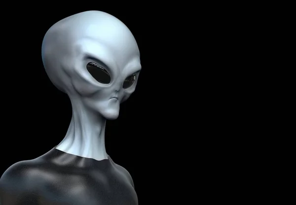 Alien Gris Extraterrestre Extrêmement Détaillé Réaliste Rendu Haute Résolution — Photo