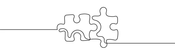 Dessin Continu Une Ligne Puzzle Illustration Vectorielle Une Ligne — Image vectorielle