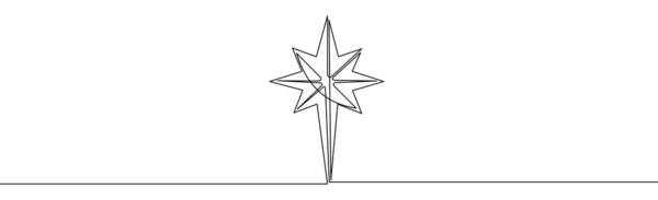 Una Estrella Dibujo Una Línea Sobre Fondo Blanco — Vector de stock
