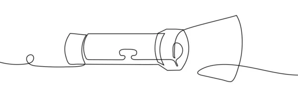 Ficklampa Rad Kontinuerlig Vektorillustration Tänd Ficklampa — Stock vektor