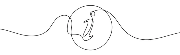 Informační Symbol Obrázek Vektoru Kresby Jedné Čáry — Stockový vektor