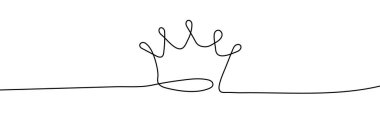 Crown bir çizgi vektör illüstrasyonu.