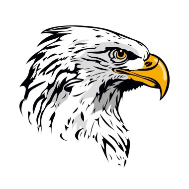 Eagle Head mascot. Bald American eagle head colored vector illustration.
