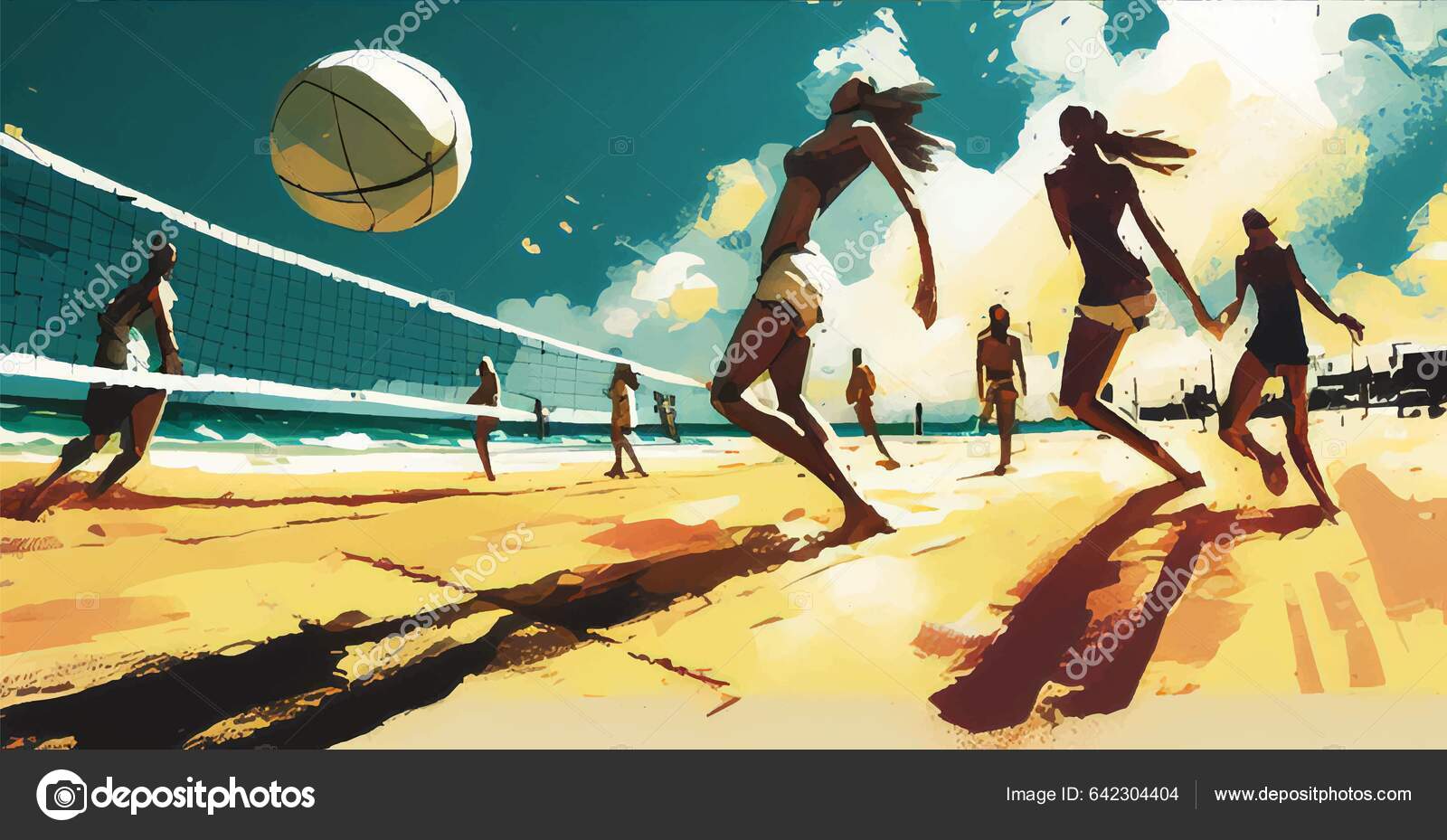 100,000 Volley beach Vector Images