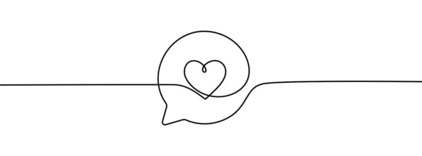 Continuous Line Speech Bubbles Drawing Simple One Line Bubble Chat — Stock Vector