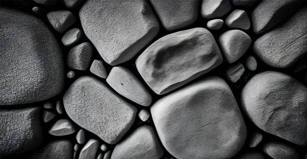 岩石设置现实的背景 各种形状的石头 山上的岩石和瓦砾 一大块石头 — 图库矢量图片