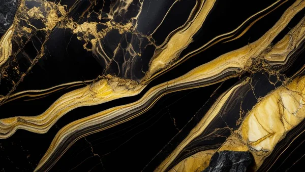 Luxury Black Gold Marble Texture Background Vector Panoramic Marbling Texture — Vector de stock