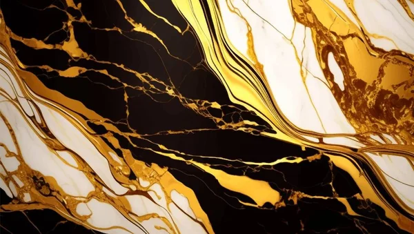 Luxury Gold Marmor Textur Hintergrundvektor Panorama Marmorierung — Stockvektor