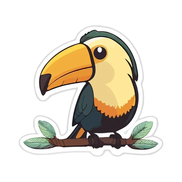 Dessin Animé Toucan Illustration Vectorielle Oiseau Toucan Illustration Oiseau Coloré — Image vectorielle