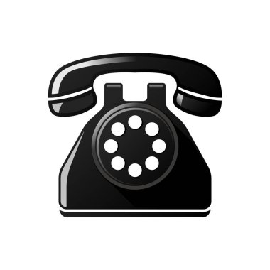 Vektör telefon simgesi. Vektör illüstrasyonu beyaz arkaplanda izole edildi