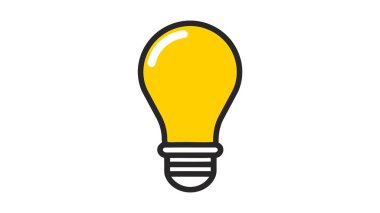 Yenilikçi fikir, ampullü modern stil ikonu. Vektör illüstrasyonu.