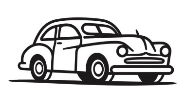 Araba çizgisi simgesi, logo. Basit taslak biçim işareti simgesi. Vektör illüstrasyonu