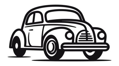 Araba çizgisi simgesi, logo. Basit taslak biçim işareti simgesi. Vektör illüstrasyonu