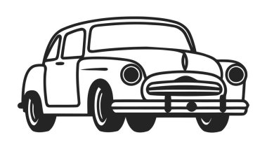 Araba çizgisi simgesi, logo. Basit taslak biçim işareti simgesi. Vektör illüstrasyonu