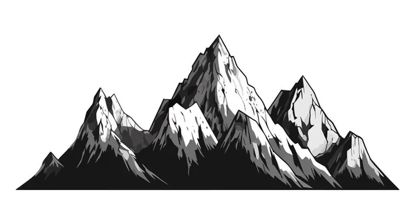 Montanhas Picos Rochosos Desenhados Mão Ilustração Vetorial —  Vetores de Stock
