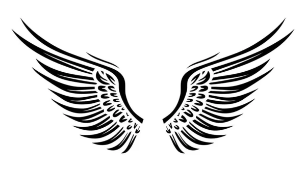 Ангельські Крила Колекція Крил Птахів Мультяшна Рука Намальована Векторні Ілюстрації — стоковий вектор